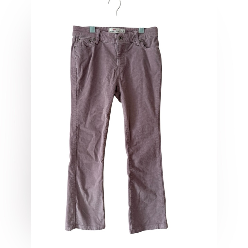 Vineyard Vines Girl's Size 12 Straight Leg Pants Crushed Velvet Purple 5 Pocket